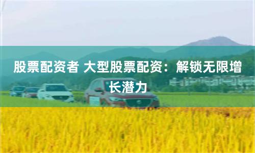 股票配资者 大型股票配资：解锁无限增长潜力