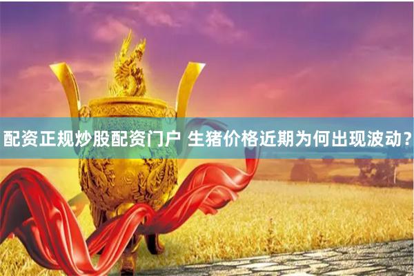 配资正规炒股配资门户 生猪价格近期为何出现波动？