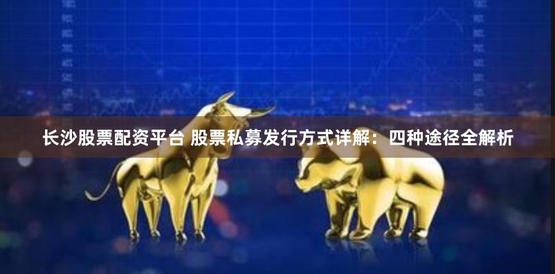 长沙股票配资平台 股票私募发行方式详解：四种途径全解析